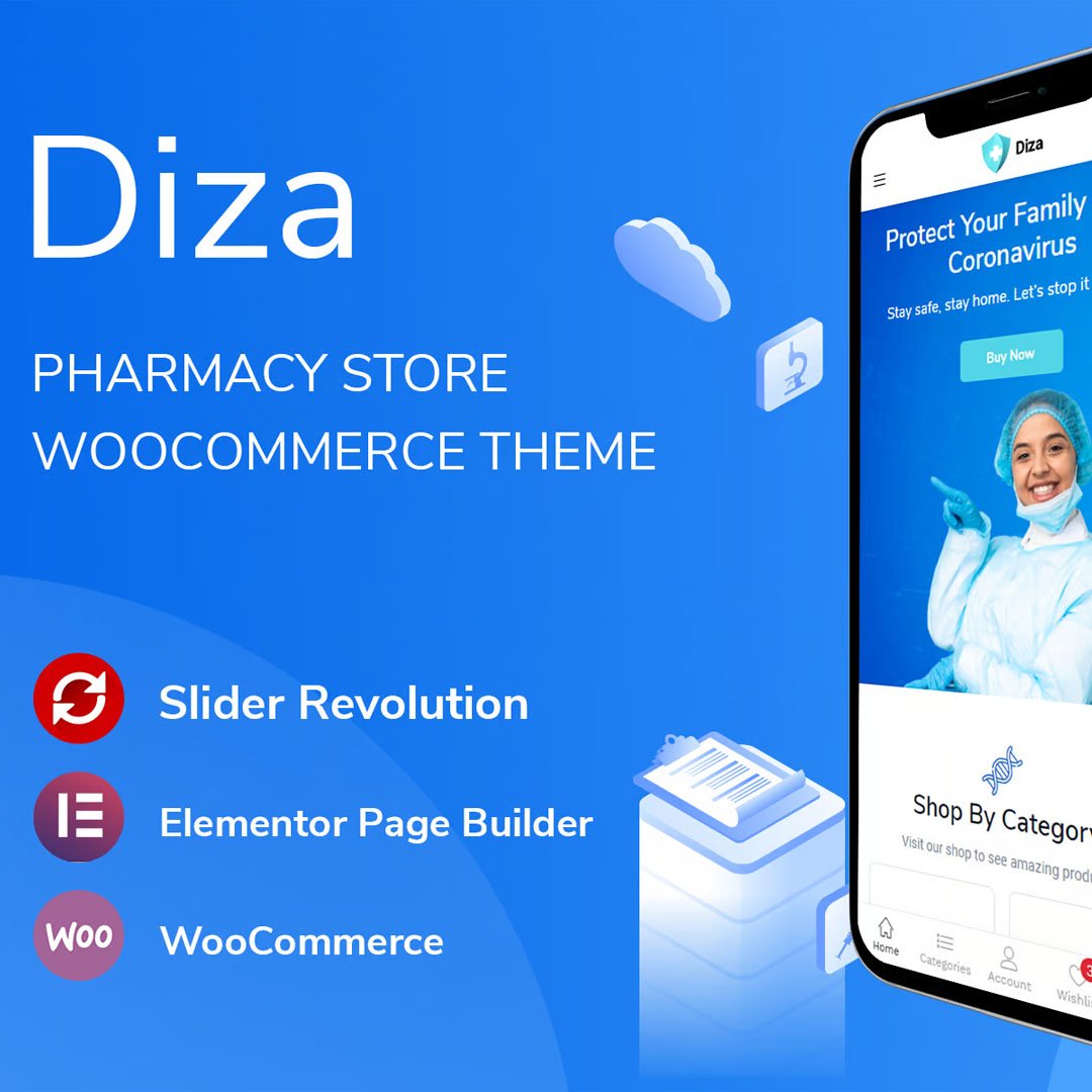 Diza - Pharmacy Store Elementor WooCommerce Theme